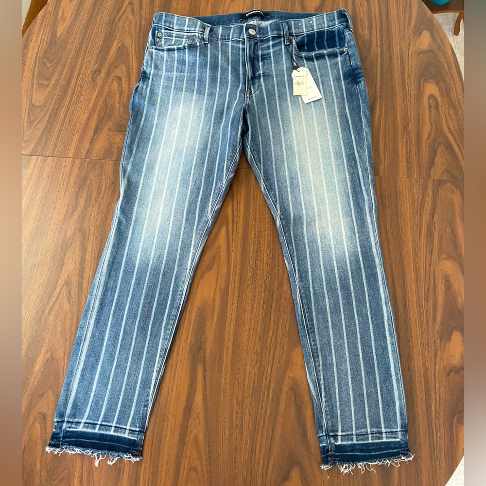 NEW Express Ankle Leggings, Mid-Rise Pinstripe Stretch Jeans